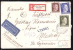 NAZIST, HITLER, STAMPS ON COVER, CENSORED, 1942, REGISTRED COVER, GERMANY, SENT TO ROMANIA - Altri & Non Classificati