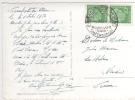 2 Timbres / Carte Du 6/10/56 Pour La France - Lettres & Documents