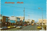 Anchorage AK Alaska, Street Scene With Autos, Business District  Signs, C1970s Vintage Postcard - Other & Unclassified