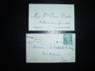 LETTRE MIGNONNETTE TP MARIANNE DE GANDON 8 F OBL. MECA. 2-1-52 PONT AUDEMER (27 EURE) + CARTE VISITE - Tarifs Postaux