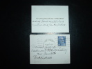 LETTRE MIGNONNETTE TP MARIANNE DE GANDON 15 F OBL.MECA. 5-1-53 PONT-AUDEMER (27 EURE) + CARTE VISITE - Postal Rates