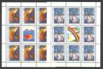 Jugoslawien – Yugoslavia 1993 Children For Peace Mini Sheets Of 8 + Label MNH, 2 X; Michel # 2599-00 - Blocs-feuillets