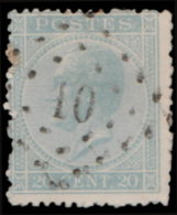 Belgique 1865. ~ YT  18a - 20 C. Léopold 1er - 1865-1866 Linksprofil