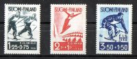 Finland 1938 Skiing Contest Set Of 3 Mint SG 321-323 - Ongebruikt