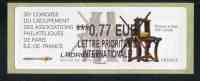 Vignette D'affranchissement De 2012 "0,77 € Lettre Prio. Internationale - 30e Congrès Du GAP De Paris  - L'Adresse" - 2010-... Illustrated Franking Labels