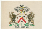 EX-LIBRIS -  Motif:  Ecusson, Lions, Aigle, Armure  -  Devise: " Savoir Dire Non " (sous Réserve)              (2411) - Ex-libris