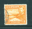 CYPRUS  -  1938  George VI  1pi  FU - Zypern (...-1960)