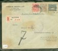 AANGETEKENDE R-BRIEFOMSLAG Uit 1922 NVPH 60 + 62 + 109 Van AMSTERDAM Naar MAGDEBURG (5483) - Cartas & Documentos