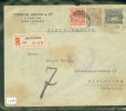 AANGETEKENDE R-BRIEFOMSLAG Uit 1922 NVPH 60 + 62 + 109 Van AMSTERDAM Naar MAGDEBURG (5483) - Storia Postale