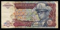 50 000 Zaïres     "ZAÏRE "   24 4 1991    Gorilles TTB/VF     Ble99 - Zaire