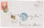 Frontal BARCELONA 1856, Edifil Num 48, Fechador Tipo I Rojo.VARIEDAD - Briefe U. Dokumente