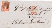 Frontal BILBAO 1856, Edifil Num 48, Fechador Tipo I Rojo.VARIEDAD - Storia Postale