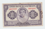 LUXEMBOURG 10 FRANCS 1944 VF P 44 - Lussemburgo