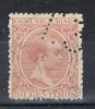 Sello 50 Cts Alfonso XIII, Perforado T3 Telegrafos, Num 224 T º - Used Stamps