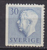 Sweden 1957 Mi. 391 Dl     30 Ö King König Gustaf VI. Adolf 2-sided Perf. MNH** - Ungebraucht