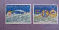 BELGIQUE 2 TIMBRES NEUF 1992 EUROPA BATEAUX C. COLOMBE BELGIUM EUROPA CEPT MNH COLUMBUS BOAT - 1992