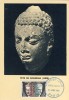CARTE MAXIMUM  1961 UNESCO # ORIENT OCCIDENT  #  BOUDDHA  ET  HERMES # STATUE TETE BOUDDHA INDIEN - Buddhism