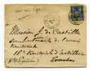 Lettre De PARIS Pour LE CAMP DE GER - 18ème Territoriale D'artillerie / HAUTES PYRENNEES / 8 Aout 1891 / TP SAGE - Army Postmarks (before 1900)