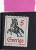 SWEDEN - SVERIGE - SVEZIA 1967 MESSENGER ON HORSEBACK POSTRIDER HORSE  MESSAGGERO A CAVALLO MNH - Ungebraucht