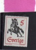 SWEDEN - SVERIGE - SVEZIA 1967 MESSENGER ON HORSEBACK POSTRIDER HORSE  MESSAGGERO A CAVALLO MNH - Neufs