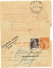 REF LBL9 - FRANCE CARTE LETTRE CHAPLAIN 3f + GANDON 3f REPIQUAGE POISSONNERIE FOURNIER VOYAGEE - Pneumatic Post