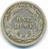 1910 , BARBER DIME , UNCLEANED SILVER COIN - 1892-1916: Barber