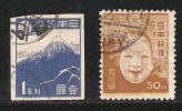 Japan 1946-47,1y Imperf.Sc 364,50y Sc 371,Used - Gebraucht