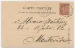 FRANCE SEMEUSE 1904 LIGNE MARITIME FRANCAISE: BUENOS AIRES A BORDEAUX PAQUEBOT N°LK 3 - CPA De SENEGAL A MONTEVIDEO - Schiffspost