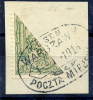 WARSAW LOCAL POST 1915 5 Gr Bisected Used On Piece.  Michel 1a - Used Stamps