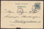 Germany Deutsches Reich Postal Stationery Ganzsache Entier Postkarte MANNHEIM 1899 Card To UNTERGIESHEIM (2 Scans) - Briefkaarten