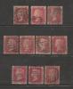 UNITED KINGDOM 1858 Used Stamp Victoria 1p Red (10 Stamps) Nr. 16 - Used Stamps