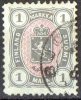 Finland 1884 1M Grey & Pink Used SG 105 - Thin - Gebruikt