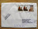 Cover Sent From Poland To Lithuania, Gorzow Wielkopolski, Gniezno, Monument Church - Storia Postale