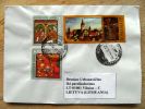 Cover Sent From Romania To Lithuania, Christmas Noel , Sibiu, Painting - Briefe U. Dokumente