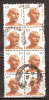 Timbre Inde République Y&T N°1085 (bloc De 8) Oblitéré. Gandhi. 100 P. - Used Stamps