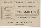 49 - CHALONNES - Ets TH . MARAIS - Faience - Verreie - Poterie- Avis De Passage Pour Mme DENECHAUD à JALLAIS- Année 1951 - Shops