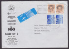 Netherlands DILIS OSBORN ESSEF DUROL HBG SMITH'S Airmail Luchtpost Ptt Post P 4579 Label 1988 Cover To Denmark - Luchtpost