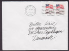 United States Deluxe LOS ANGELES 1992 Cover To Denmark American Flag Flagge Mount Rushmore - Storia Postale