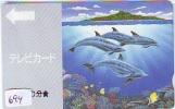 Télécarte Japon * DAUPHIN * DOLPHIN (694) Japan Phonecard * DELPHIN * GOLFINO * DOLFIJN * - Delfines