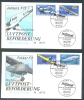 Germany Allemagne Deutsche Bundespost Historische Luftpost Beforderung Avions Airplanes Zepplin 2x FDC Bonn 06.04.1991 - Zeppelines