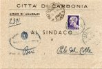 1945 LETTERA   CON ANNULLO  CARBONARA CAGLIARI  + PALO DEL COLLE BARI - Marcophilia