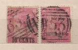 MAURITIUS 1883 MAURICE QUEEN VICTORIA REINE SURCHARGE 16c/17c 2used - Mauritius (...-1967)