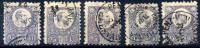 HUNGARY 1871 25 Kr. Engraved,  5 Examples With Good Perforations Used.  Michel 13a, 13b - Used Stamps