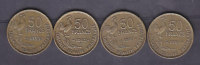 FRANCE - 4eme Republique - 50 Frs Guiraud (4 Pieces) - 1951-1952-1952B-1953 - 50 Francs