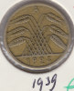 @Y@   Duitsland 5  Rente Pfennig   1924 A  (1939) - 5 Rentenpfennig & 5 Reichspfennig