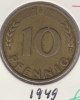 @Y@   Duitsland   10 Pfennig  1949 F (1949) - 50 Pfennig