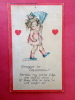 > Valentine's Day  Signed 1927 Cancel Age Discloration Pin Hole Ref 512 - Valentine's Day