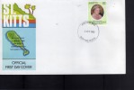 ST. KITTS 1980 QUEEN MOTHER BIRTHDAY - COMPLEANNO REGINA MADRE FDC - St.Kitts-et-Nevis ( 1983-...)