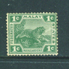 FEDERATED MALAY STATES  -  1900 To 1936  Tiger  1c  Mint As Scan (no Gum) - Federated Malay States