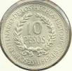 URUGUAY 10 PESOS WREATH 150 YEARS REVOLUTION FRONT MAN HEAD BACK 1961 AG SILVER KM43 UNC READ DESCRIPTION CAREFULLY !!! - Uruguay